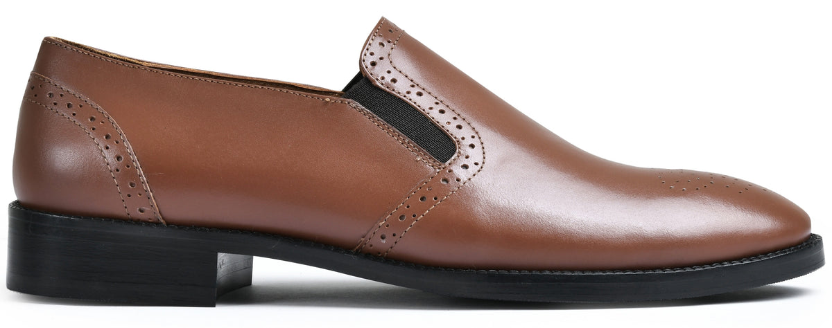 Brick Tan Genuine Tata Leather Loafers For Men (Roy)