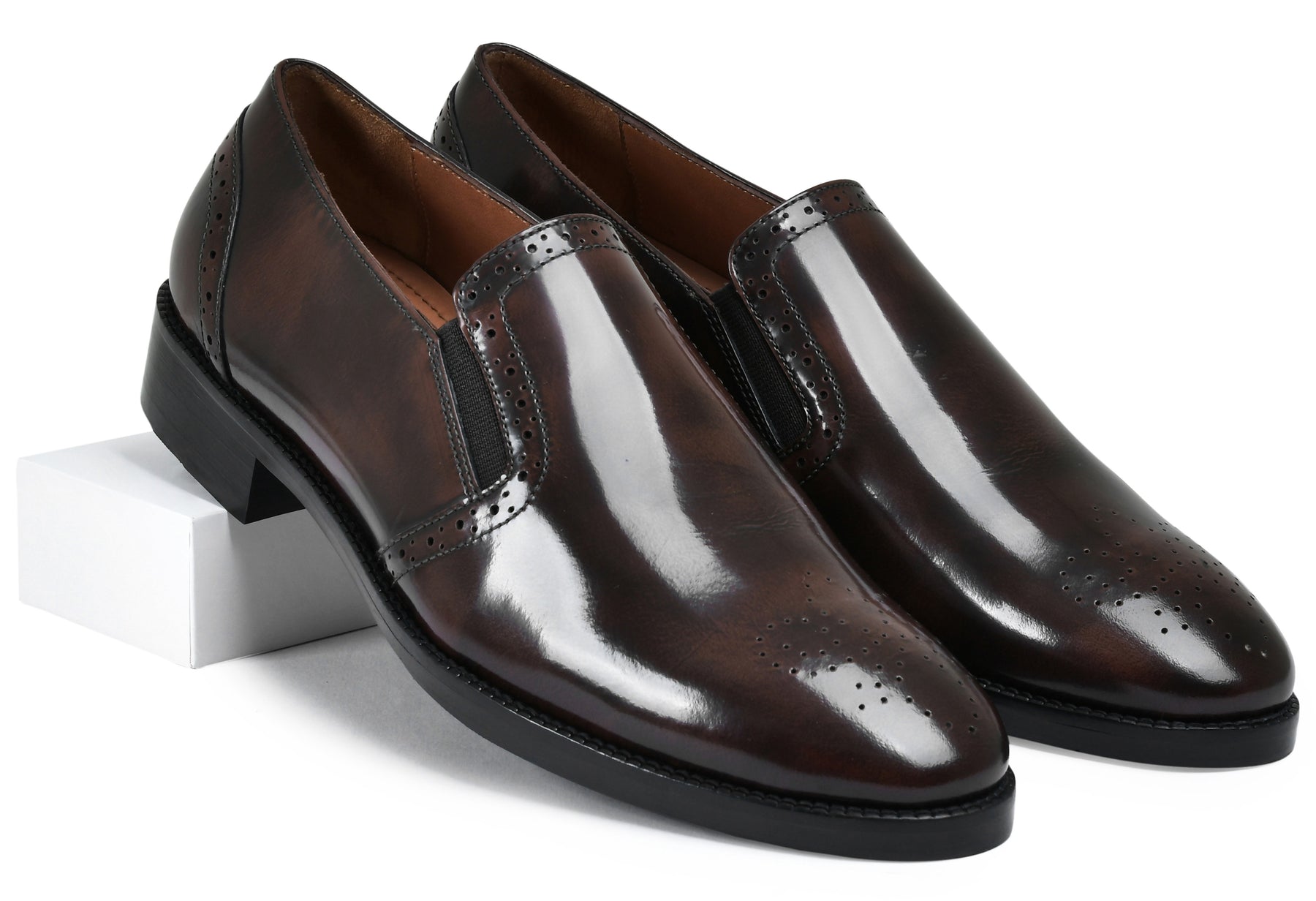 Brown Brushoff Genuine Tata Leather Loafers For Men (Roy)