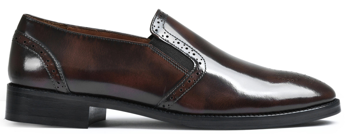 Brown Brushoff Genuine Tata Leather Loafers For Men (Roy)