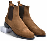 Suede Russet Genuine Tata Leather Chelsea Boots For Men (Wade)