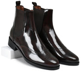 Brown Brushoff Genuine Tata Leather Chelsea Boots For Men (Wade)