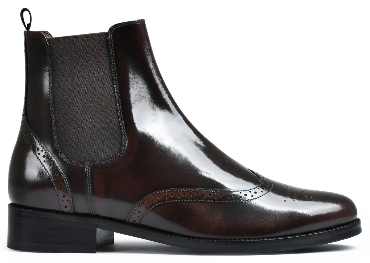 Brown Brushoff Genuine Tata Leather Chelsea Boots For Men (Wade)