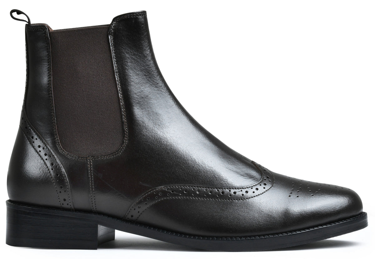 Stone Brown Genuine Tata Leather Chelsea Boots For Men (Wade)