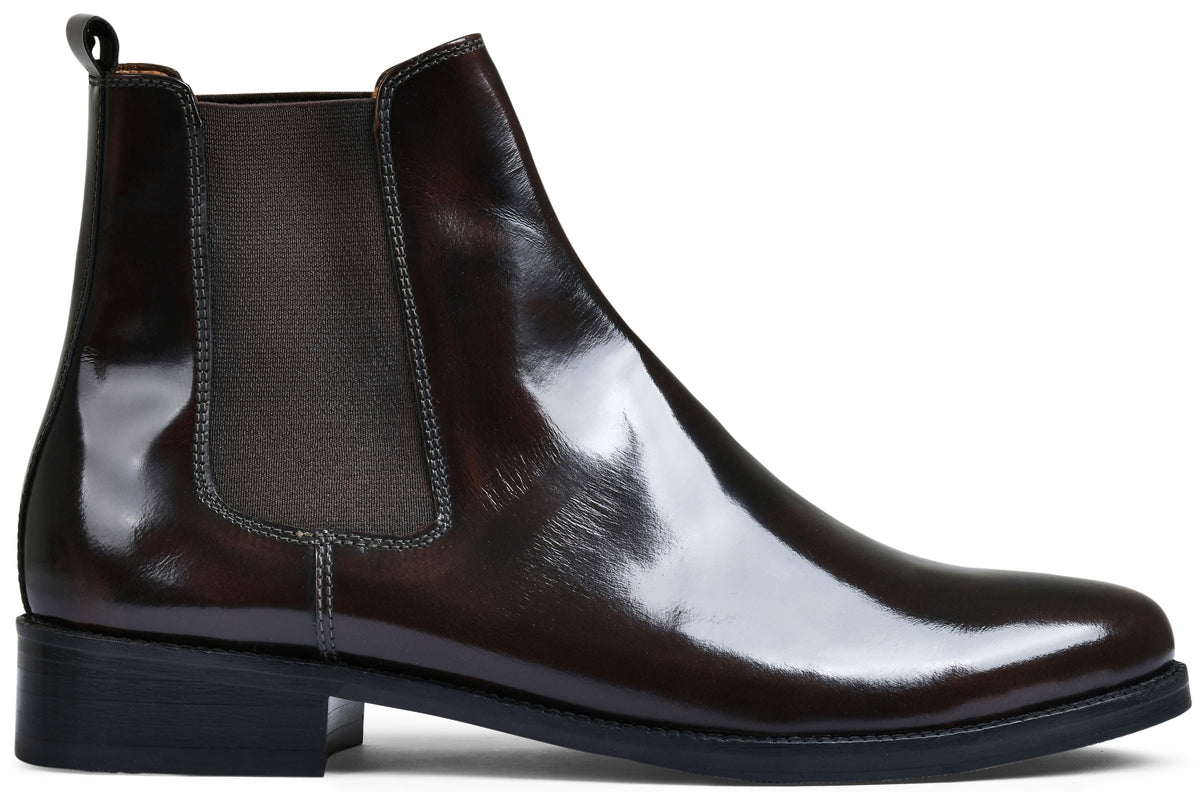 Brown Brushoff Genuine Tata Leather Chelsea Boots For Men (Wellington)