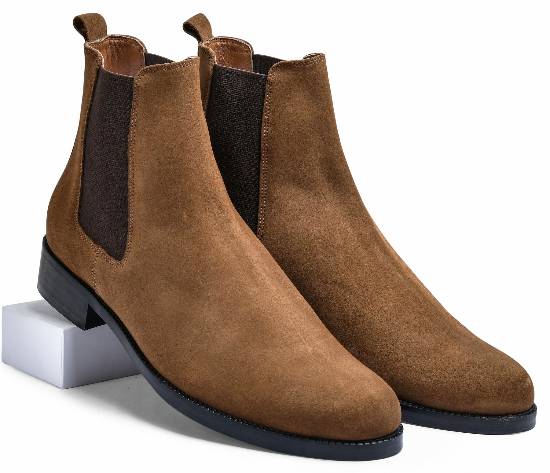 Suede Russet Genuine Tata Leather Chelsea Boots For Men (Wellington)