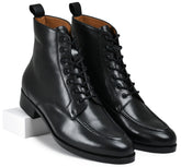 Earth Black Genuine Tata Leather Lace Up Mens Boots (Cooper)