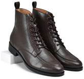 Stone Brown Genuine Tata Leather Lace Up Mens Boots (Cooper)