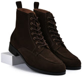 Suede Brown Genuine Tata Leather Lace Up Mens Boots (Cooper)