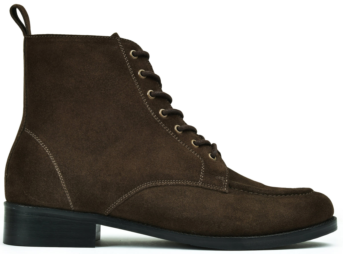 Suede Brown Genuine Tata Leather Lace Up Mens Boots (Cooper)