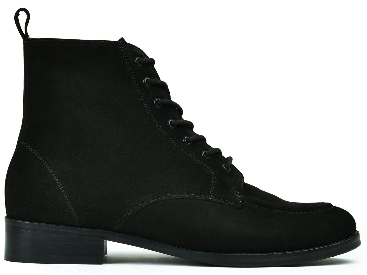 Suede Black Genuine Tata Leather Lace Up Mens Boots (Cooper)