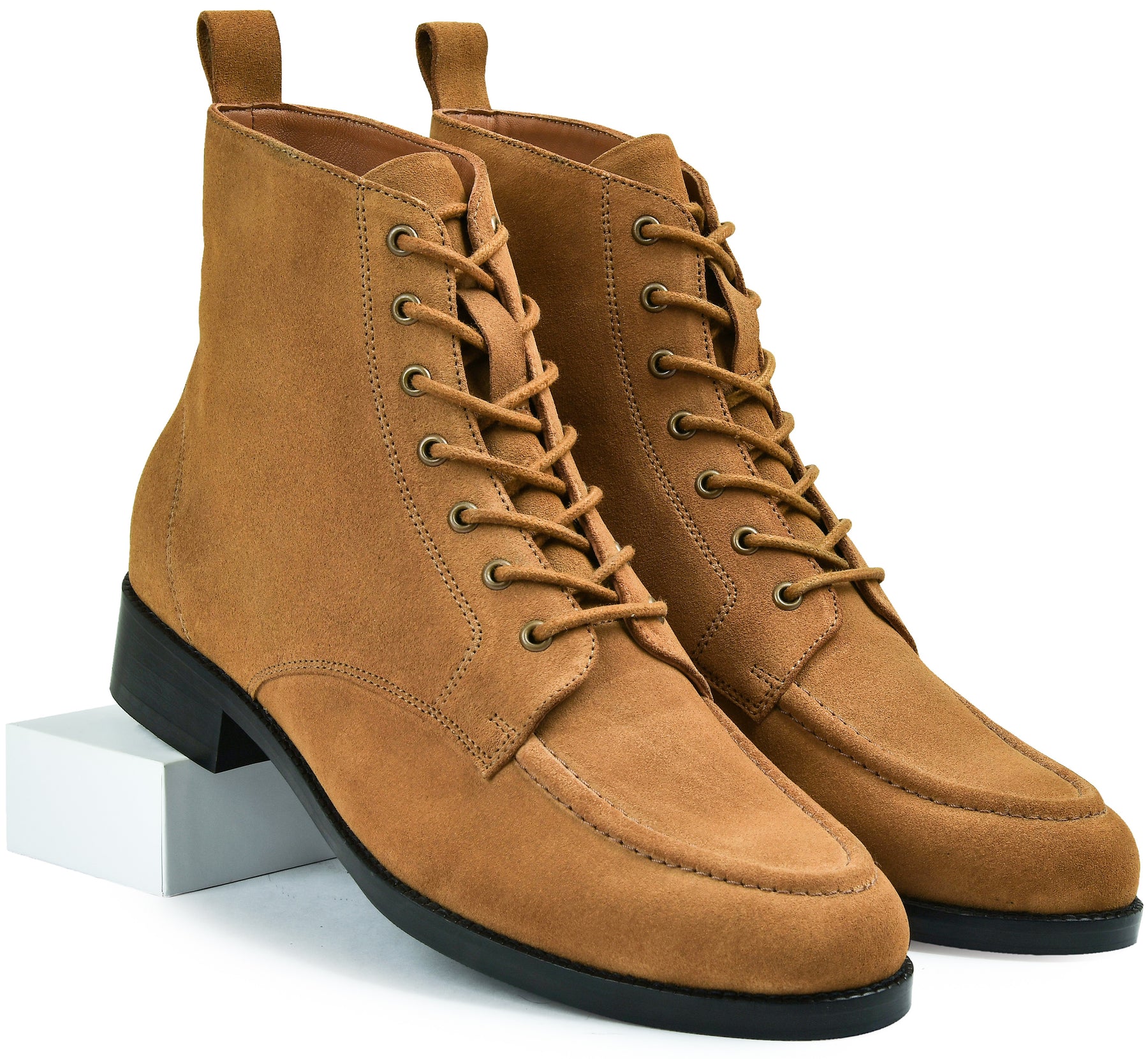 Suede Tan Genuine Tata Leather Lace Up Mens Boots (Cooper)