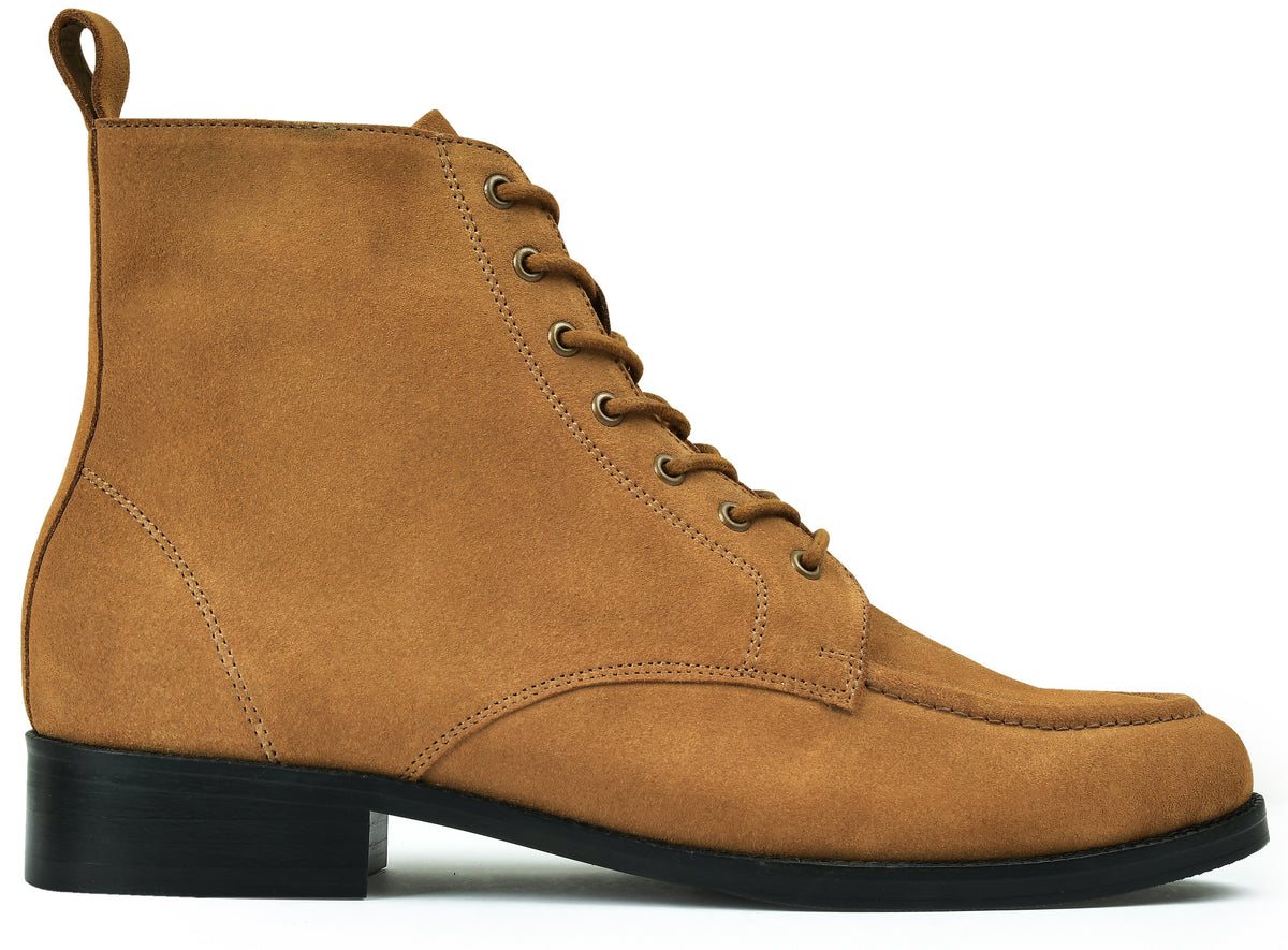 Suede Tan Genuine Tata Leather Lace Up Mens Boots (Cooper)