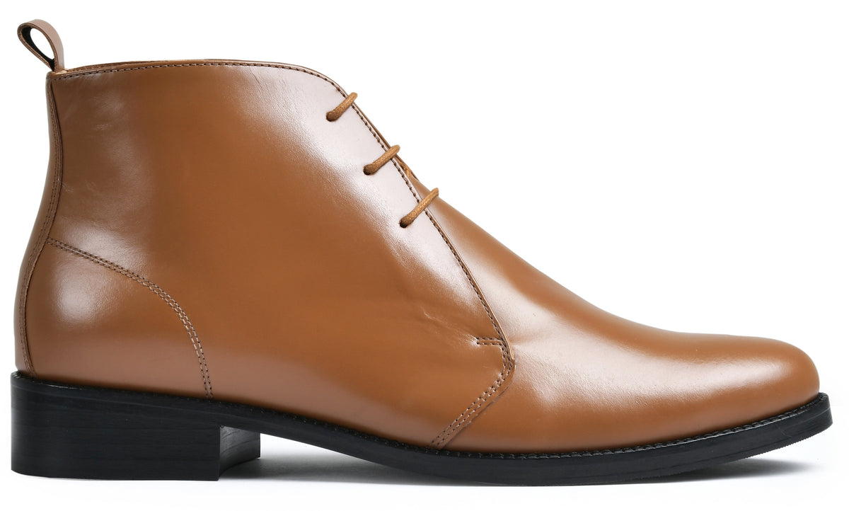 Tan Marino Genuine Tata Leather Lace Up Mens Boots (Philip)
