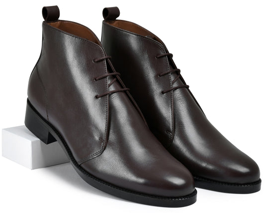 Stone Brown Genuine Tata Leather Lace Up Mens Boots (Philip)