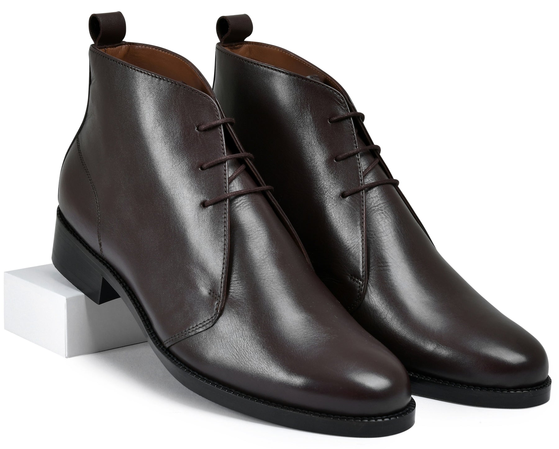Stone Brown Genuine Tata Leather Lace Up Mens Boots (Philip)