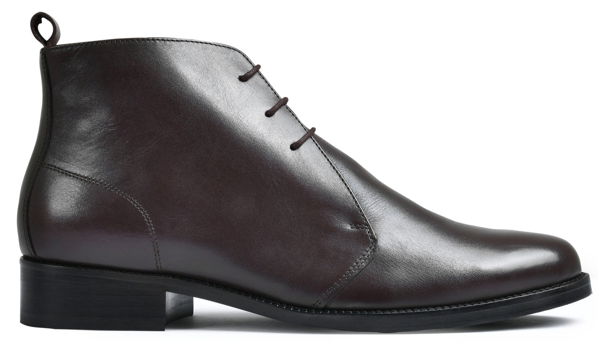 Stone Brown Genuine Tata Leather Lace Up Mens Boots (Philip)