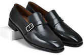 Earth Black Genuine Tata Leather Monk Straps Loafers For Men (Harvey)