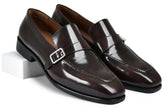 Brown Brushoff Genuine Tata Leather Monk Straps Loafers For Men (Harvey)
