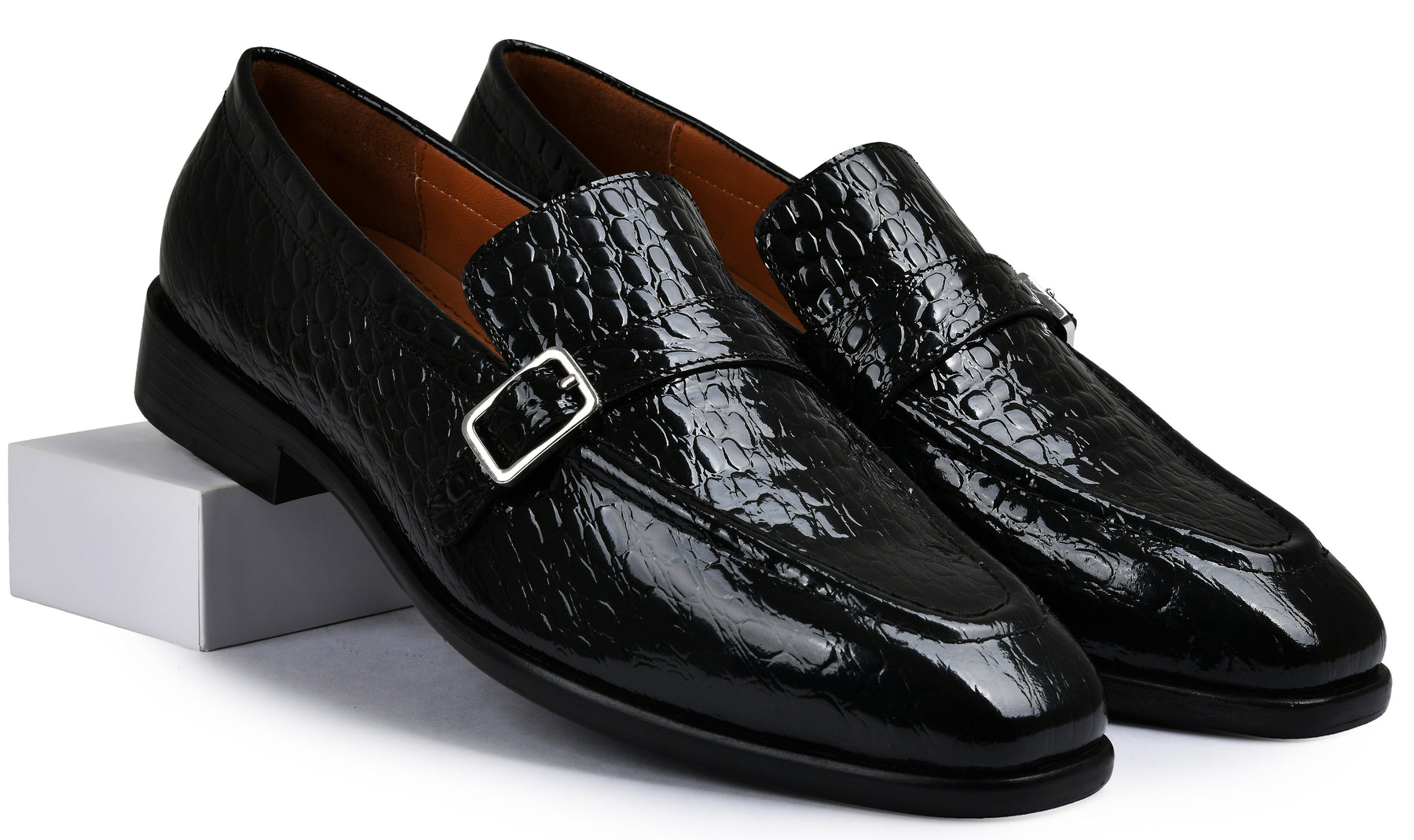Baby Shine Genuine Tata Leather Monk Straps Loafers For Men (Harvey)