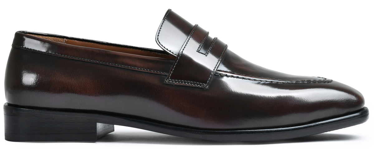 Brown Brushoff Genuine Tata Leather Loafers For Men (Arnold)