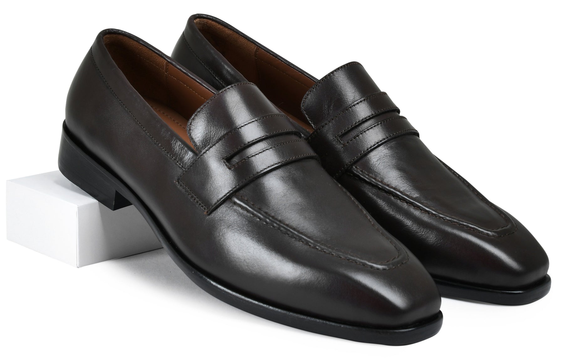 Stone Brown Genuine Tata Leather Loafers For Men (Arnold)