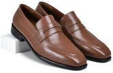 Brick Tan Genuine Tata Leather Loafers For Men (Arnold)