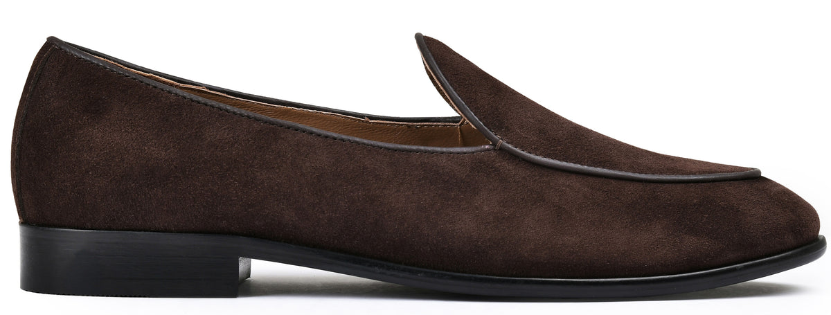 Suede Brown Genuine Tata Leather Loafers For Men (Newyork)