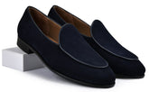 Suede Navy Genuine Tata Leather Loafers For Men (Newyork)