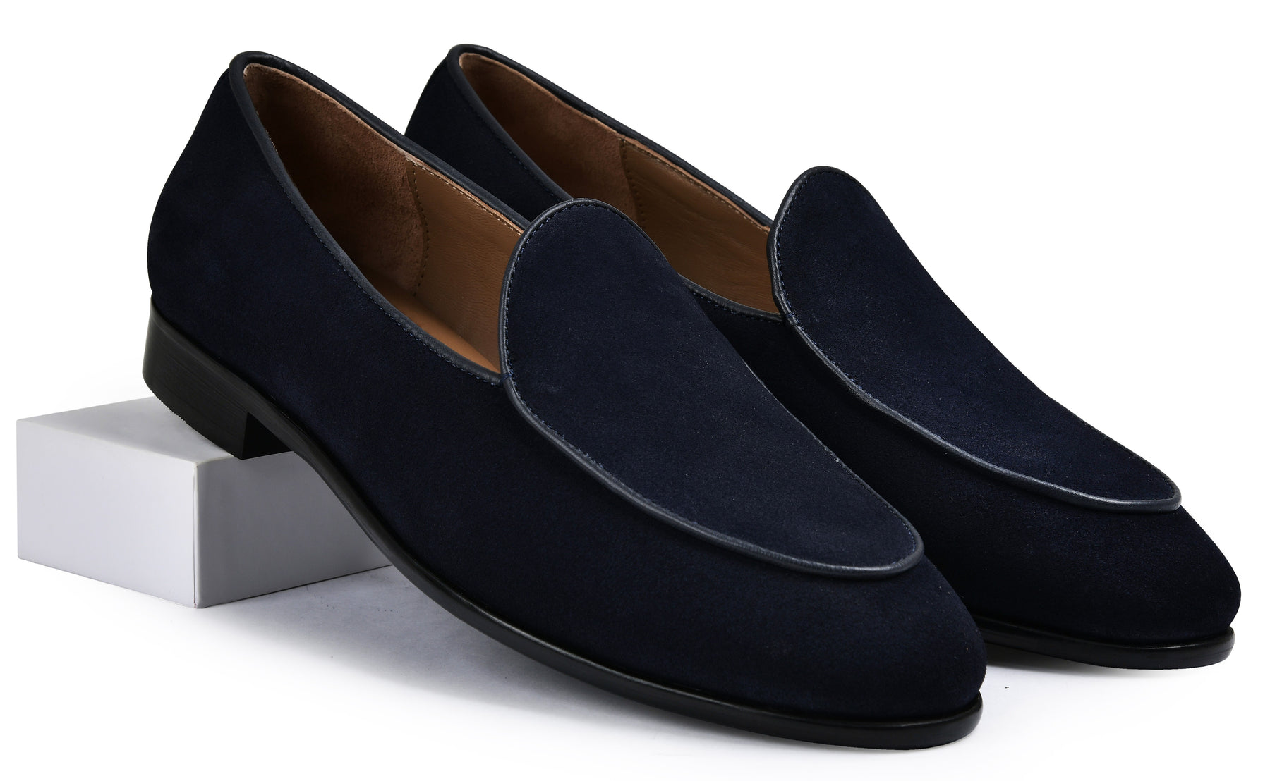Suede Navy Genuine Tata Leather Loafers For Men (Newyork)