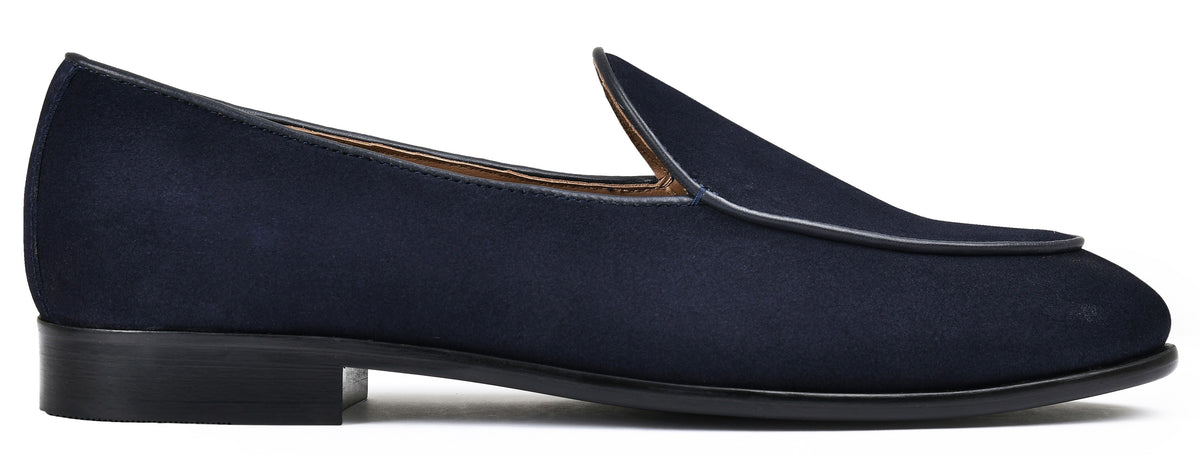 Suede Navy Genuine Tata Leather Loafers For Men (Newyork)