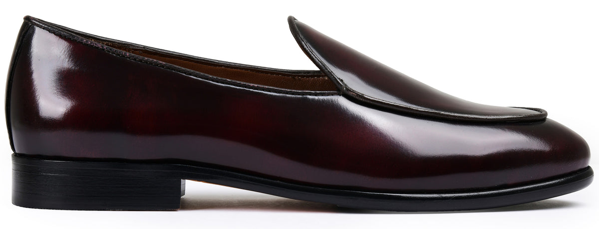 Cherry Brushoff Genuine Tata Leather Loafers For Men (Newyork)