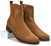 Suede Tan Genuine Tata Leather Chelsea Boots For Men (Lord)
