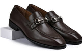 Stone Brown Genuine Tata Leather Loafers For Men (Kalci)