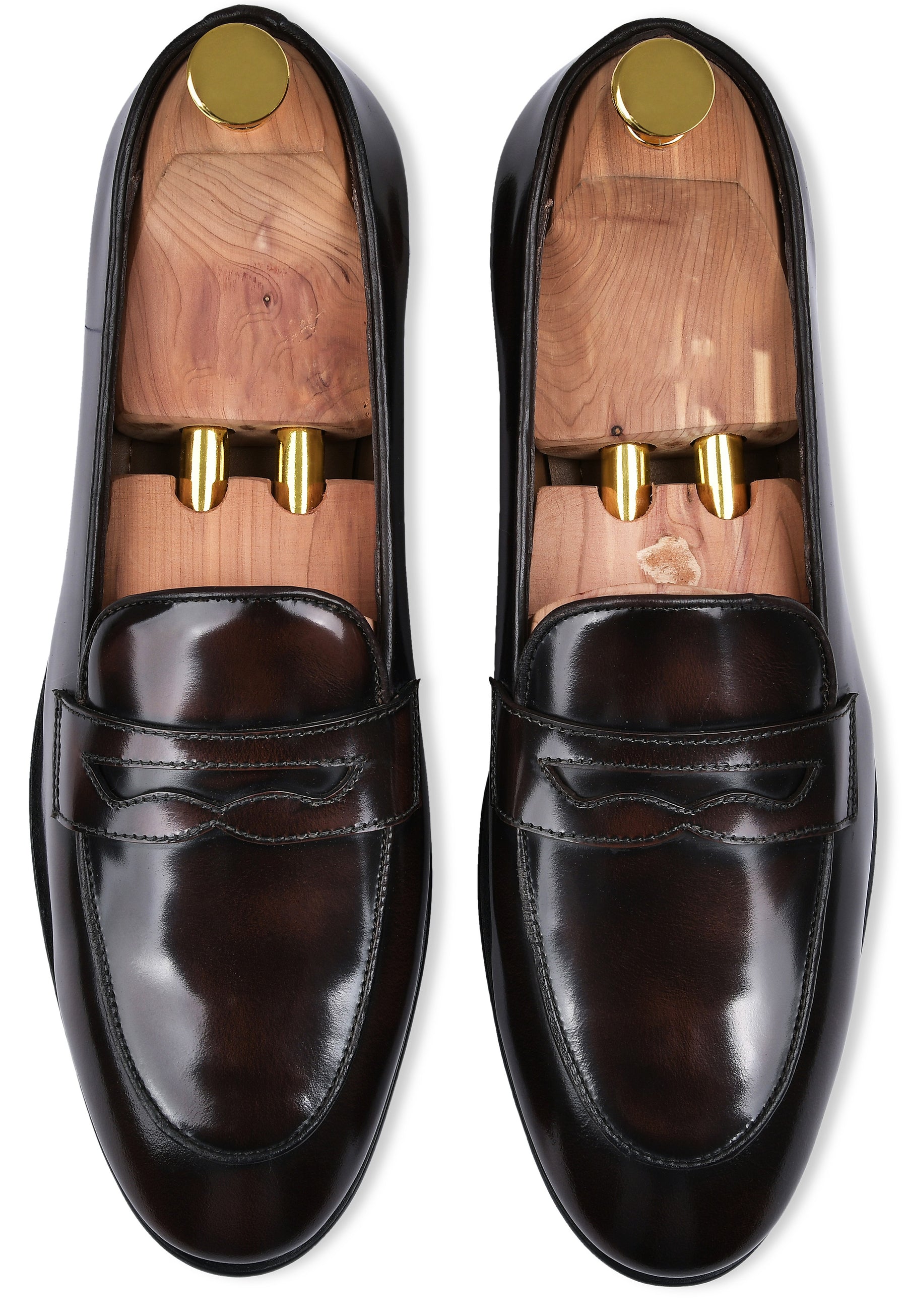 Brown Brushoff Genuine Tata Leather Loafers For Men (Berlin)