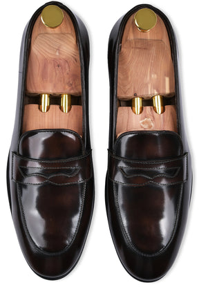 Brown Brushoff Genuine Tata Leather Loafers For Men (Berlin)