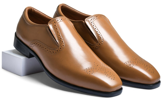 Tan Marino Genuine Tata Leather Loafers For Men (Daniel)