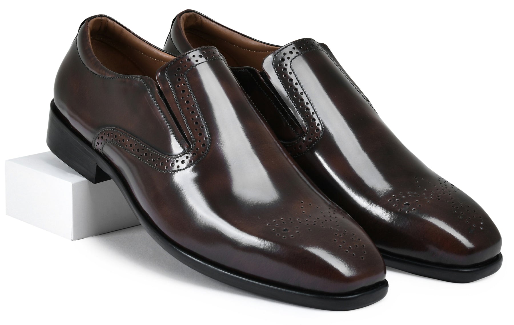 Brown Brushoff Genuine Tata Leather Loafers For Men (Daniel)