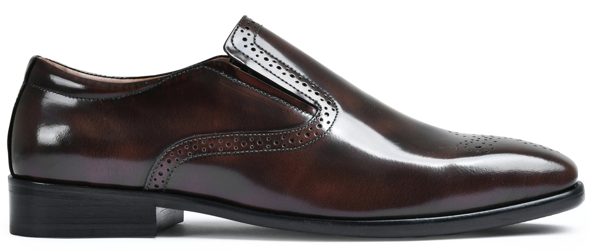 Brown Brushoff Genuine Tata Leather Loafers For Men (Daniel)