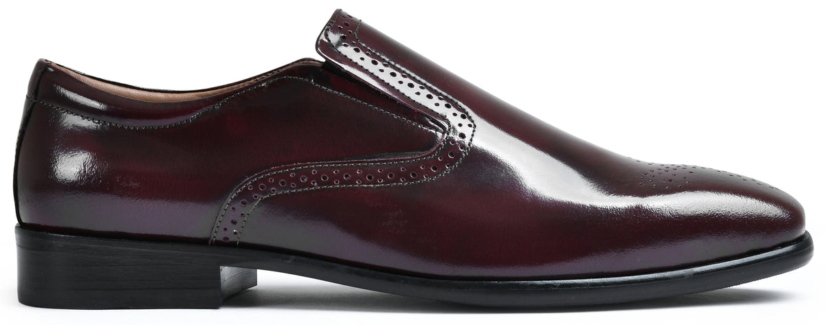 Cherry Brushoff Genuine Tata Leather Loafers For Men (Daniel)