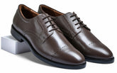 Stone Brown Genuine Tata Leather Lace Up Mens Formal Shoes (Derby Pun)