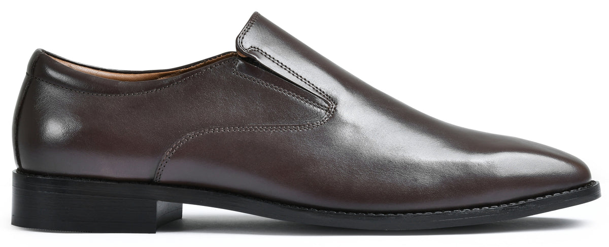 Stone Brown Genuine Tata Leather Mens Loafers (Carlton)