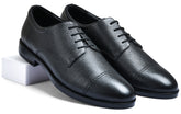 Milled Black Genuine Tata Leather Lace Up Mens Formal Shoes (Moscow)