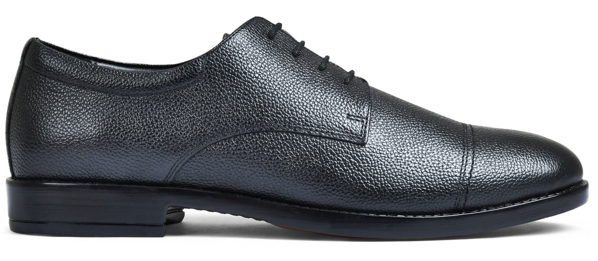 Milled Black Genuine Tata Leather Lace Up Mens Formal Shoes (Moscow)