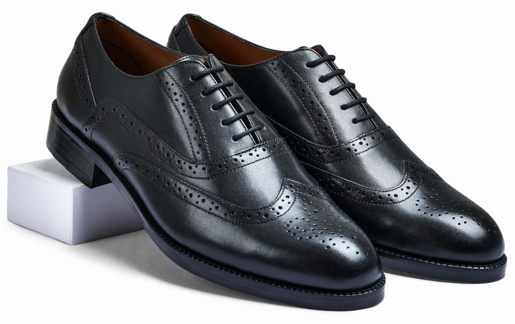 Earth Black Genuine Tata Leather Lace Up Mens Formal Shoes (Domani)