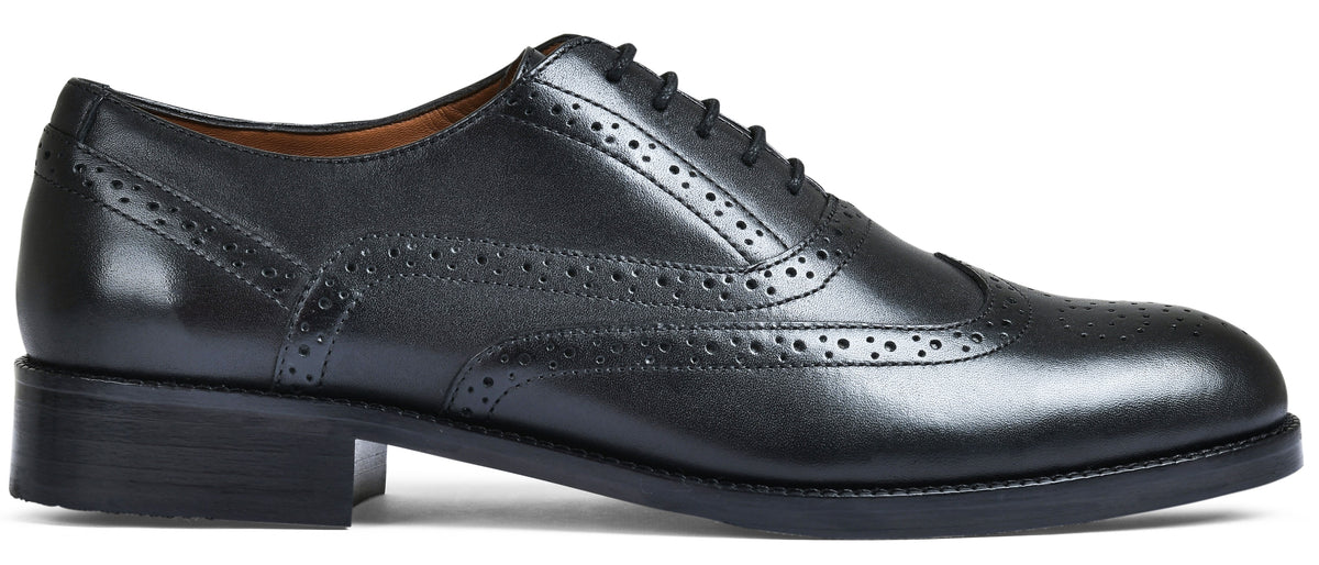 Earth Black Genuine Tata Leather Lace Up Mens Formal Shoes (Domani)