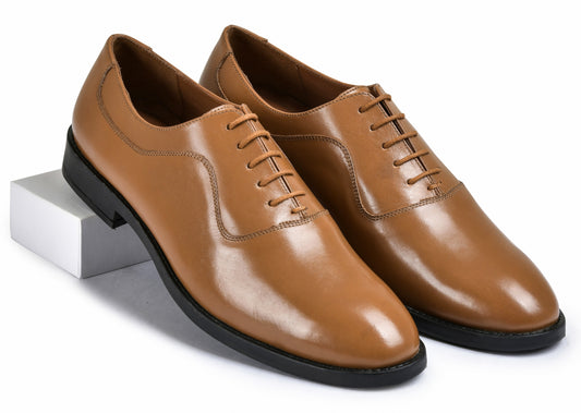 Brick Tan Genuine Tata Leather Lace Up Mens Formal Shoes (Howard)