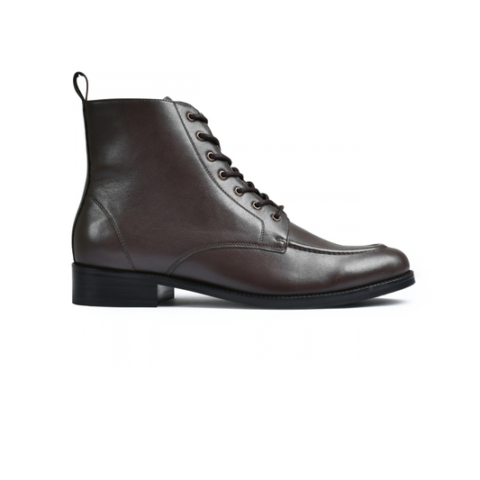Stone Brown Genuine Tata Leather Lace Up Mens Boots (Cooper)