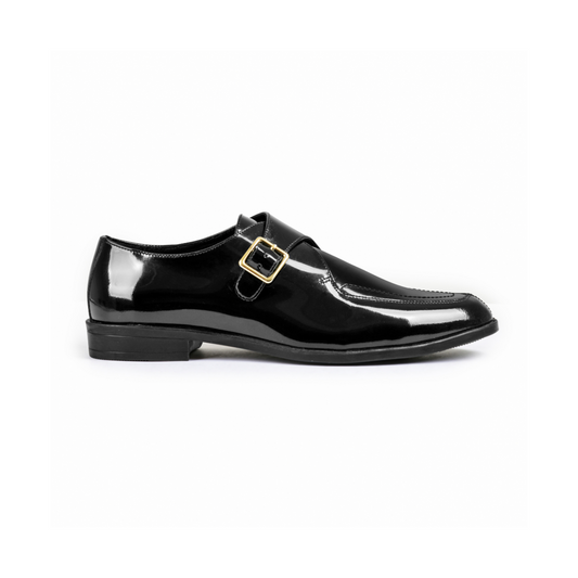 Patent Shine Genuine Tata Leather Monk Straps Loafers For Men (Adam)