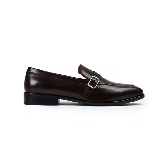 Stone Brown Genuine Tata Leather Monk Straps Loafers For Men (Harvey)