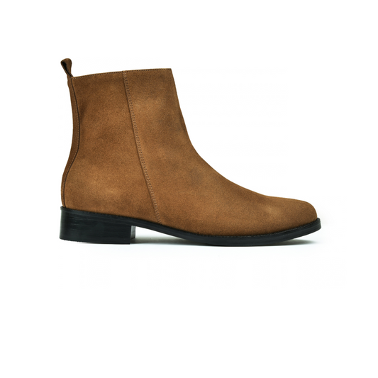 Suede Tan Genuine Tata Leather Chelsea Boots For Men (Lord)